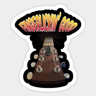 Funny Retro Electric Guitar Graphic Design and Guitarist Sticker